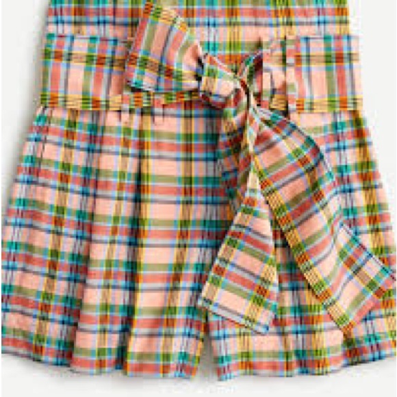 NWT J. Crew Ribbon Plaid Popover Shirt and Paper bag Shorts Co-Ord Matching Set - Picture 2 of 2